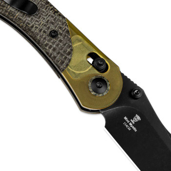 Kizer Mini Mystic Folding Knife Black/Yellow Burlap Micarta/PEI Handle Nitro-V Clip Point Plain Edge V3636C1 Kizer Mini Mystic Folding Knife Black/Yellow Burlap Micarta/PEI Handle Nitro-V Clip Point Plain Edge V3636C1
