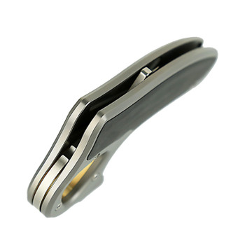 Reate Exo-D Ti-Bead Blast Handle Elmax Belt Satin Blade Carbon Fiber Inlay Reate Exo-D Ti-Bead Blast Handle Elmax Belt Satin Blade Carbon Fiber Inlay