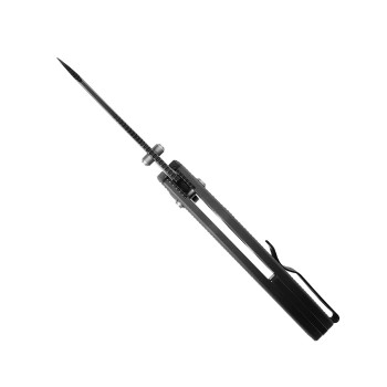 Kizer Bulldog Folding Knife Black Aluminum Handle Nitro-V Sheepsfoot Plain Edge V3672A1