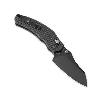 Kizer Bulldog Folding Knife Black Aluminum Handle Nitro-V Sheepsfoot Plain Edge V3672A1