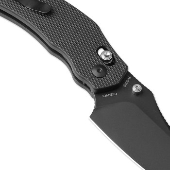 Kizer Bulldog Folding Knife Black Aluminum Handle Nitro-V Sheepsfoot Plain Edge V3672A1
