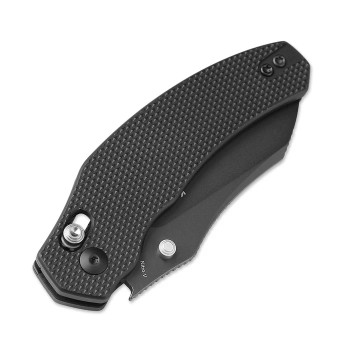Kizer Bulldog Folding Knife Black Aluminum Handle Nitro-V Sheepsfoot Plain Edge V3672A1