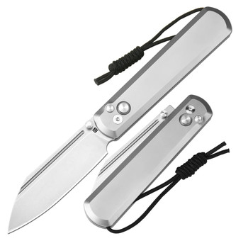 Artisan Cutlery Holm Folding Knife Gray Titanium Handle S90V Wharncliffe Plain Edge 1875G-GY