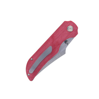 Tuya Wolf Folding Knife Red G-Carta Micarta Handle M390 Harpoon Plain Edge Satin Finish T1745-C Tuya Wolf Folding Knife Red G-Carta Micarta Handle M390 Harpoon Plain Edge Satin Finish T1745-C