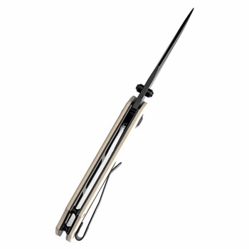 Tenable Fermi Folding Knife Off White G10 Handle 14C28N Plain Black Blade T1122A1