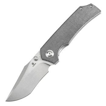 Tenable Fermi Folding Knife Black Micarta Handle 14C28N Plain Edge Stonewash Finish T1122A3