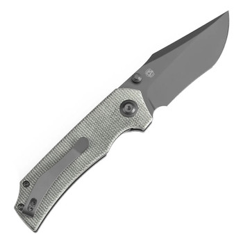 Tenable Fermi Folding Knife Green Micarta Handle 14C28N Plain Grey Blade T1122A4