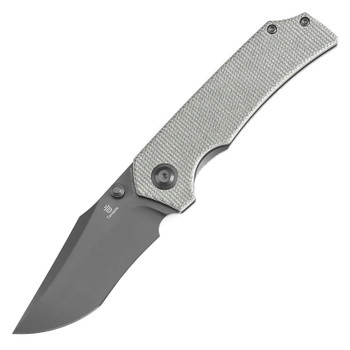 Tenable Fermi Folding Knife Green Micarta Handle 14C28N Plain Grey Blade T1122A4