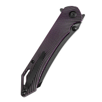 Tenable Colibri Tech Folding Knife Black/Purple G10 Handle Nitro-V Sheepsfoot Plain Edge Blackwash Finish T1060A3