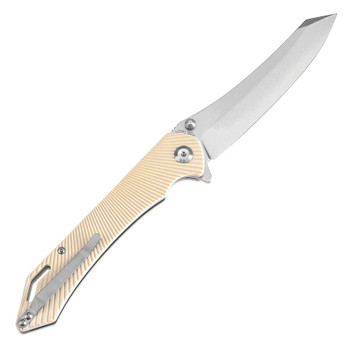 Tenable Colibri Tech Folding Knife Off White G10 Handle Nitro-V Sheepsfoot Plain Edge Stonewash Finish T1060A4