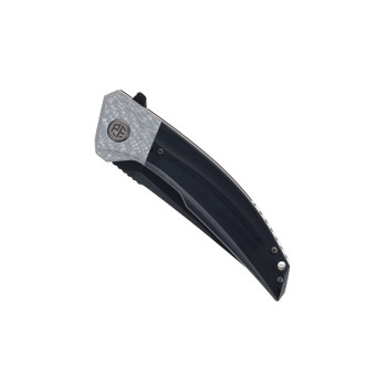 Petrified Fish Deepsea Folding Knife Carbon Fiber/Black G10 Handle K110 Plain Edge Black Stonewash Finish P05-DDW