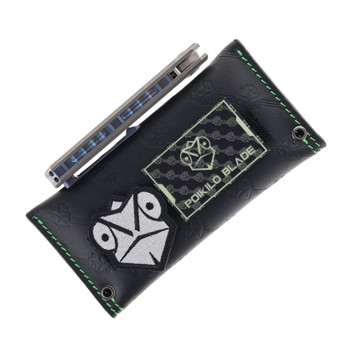 Poikilo Blade Marlin-M Folding Knife Titanium Handle M398 Harpoon Plain Edge Stonewashed/Satin Finish