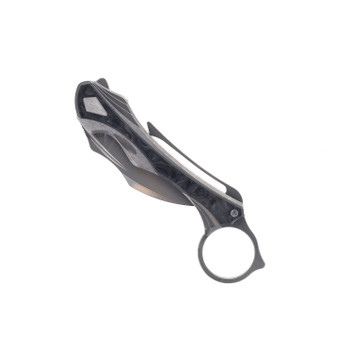 Poikilo Blade Thorny Devil Folding Knife Black Fat Carbon Handle M398 Hawksbill Plain Edge Poikilo Blade Thorny Devil Folding Knife Black Fat Carbon Handle M398 Hawksbill Plain Edge