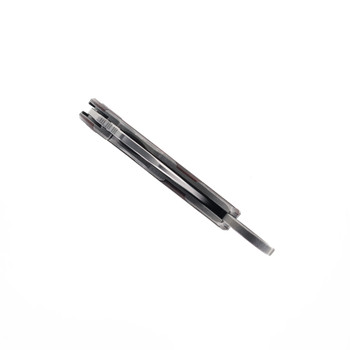 Poikilo Blade Thorny Devil Folding Knife Red Fat Carbon Handle M398 Hawksbill Plain Edge Dark Stonewash Finish