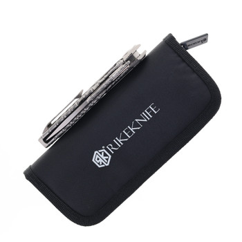 Rike Knife Folding Knife Gray Titanium Handle M390 Plain Edge Satin Finish Thor 6 M P