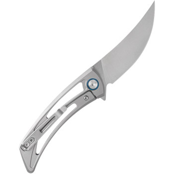 SRM Unicorn 7415 Folding Knife Gray Titanium Handle 154CM Plain Edge Brushed Finish SRM7415TZ