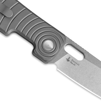 WMK Exclusive Kizer Banish XL Pocket Knife Top Liner Lock Titanium Handle Rex-45 Steel Blade Ki3676E1 WMK Exclusive Kizer Banish XL Pocket Knife Top Liner Lock Titanium Handle Rex-45 Steel Blade Ki3676E1