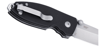 CRKT Squid Button Lock Folding Knife Black G10 Handle D2 Plain Edge Stonewash Finish 2474