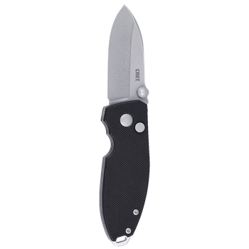 CRKT Squid Button Lock Folding Knife Black G10 Handle D2 Plain Edge Stonewash Finish 2474