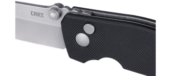 CRKT Squid Button Lock Folding Knife Black G10 Handle D2 Plain Edge Stonewash Finish 2474