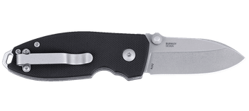 CRKT Squid Button Lock Folding Knife Black G10 Handle D2 Plain Edge Stonewash Finish 2474