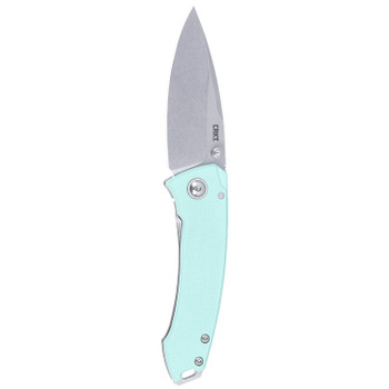 CRKT Tuna Compact Frame Lock Folding Knife Aqua G10 Handle 14C28N Plain Edge Stonewash Finish 2522B
