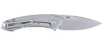 CRKT Tuna Compact Frame Lock Folding Knife Aqua G10 Handle 14C28N Plain Edge Stonewash Finish 2522B