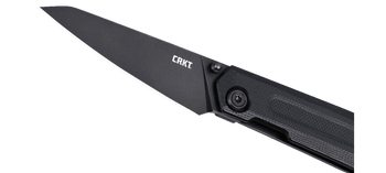 CRKT Straight Frame Lock Folding Knife Black G10 Handle D2 Plain Edge Black Oxide Finish 2670 