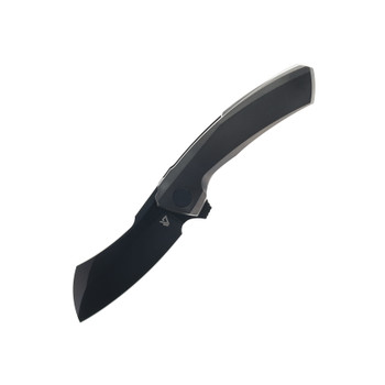 Vanguard Knives Mini Cleaver Flipper Folding Knife Black Titanium Handle Black M390 Blade Vanguard Knives Mini Cleaver Flipper Folding Knife Black Titanium Handle Black M390 Blade