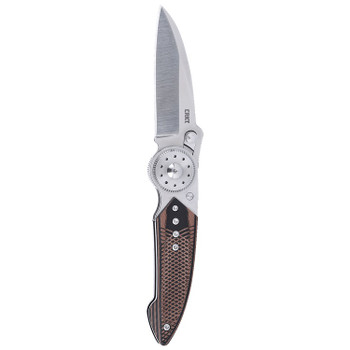 CRKT Walker Blade Lock Folding Knife Black/Brown G10 Handle 14C28N Plain Edge Satin Finish 4200