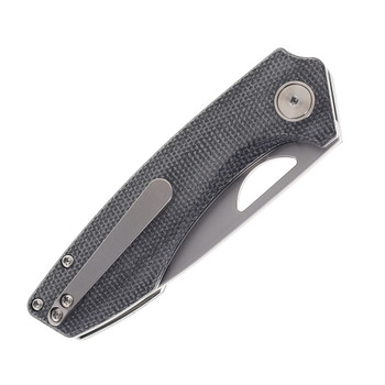 WMK Exclusive Gecko Customz Knifeworks Sikorae Lite Folding Knife Black Micarta Handle Magnacut Blade (No Flipper) WMK Exclusive Gecko Customz Knifeworks Sikorae Lite Folding Knife Black Micarta Handle Magnacut Blade (No Flipper)