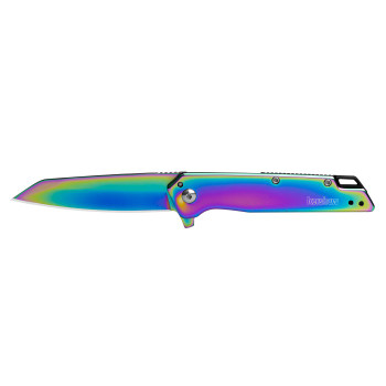Kershaw Misdirect Folding Knife Rainbow Stainless Steel Handle 4Cr14 Reverse Tanto Plain Rainbow Blade 1365RBW Kershaw Misdirect Folding Knife Rainbow Stainless Steel Handle 4Cr14 Reverse Tanto Plain Rainbow Blade 1365RBW