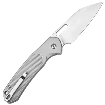 CJRB Large Pyrite-Alt Folding Knife AR-SFII Steel Handle Wharncliffe Plain Edge Sand Polish Finish J1925AL-ST