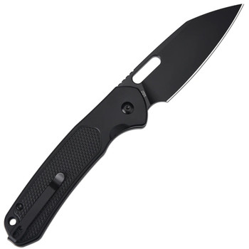 CJRB Large Pyrite-Alt Folding Knife AR-SFII Black Steel Handle Wharncliffe Plain Black Blade J1925AL-BBK
