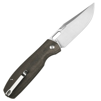 CJRB Prado Folding Knife Green Micarta Handle AR-SFII Clip Point Plain Edge Limited J1936B-ODG