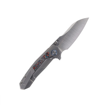 Remette Knives RT-Kestrel Knife Titanium Handle Multi-Color Carbon Fiber Inlay S35VN Blade  RTPO-B