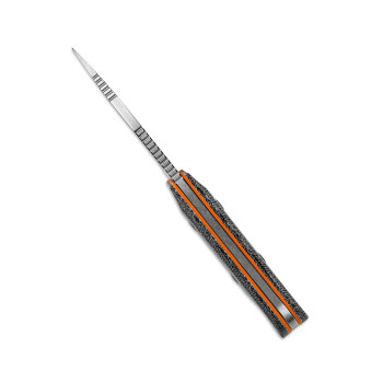 Kizer Beaver Fixed Blade Knife Black Micarta/Orange G10 Handle Nitro-V Clip Point Plain Edge 1078A2