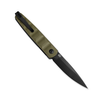 Kizer Bamboo Folding Knife Olive Green G10 Handle Nitro-V Plain Edge V3722A2