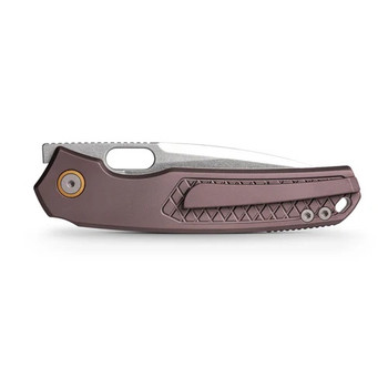 Vosteed Psyop Folding Knife Purple Titanium Handle Elmax Drop Point Plain Edge Stonewash Finish A2206 Vosteed Psyop Folding Knife Purple Titanium Handle Elmax Drop Point Plain Edge Stonewash Finish A2206