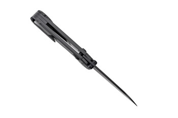 Hightron EdgePlay Folding Knife Black Titanium Handle M390 Shepsfoot Plain Black Blade HT01BLK