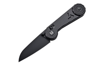Hightron EdgePlay Folding Knife Black Titanium Handle M390 Shepsfoot Plain Black Blade HT01BLK