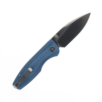CMB Predator V3 Folding Knife Blue Micarta Handle 14C28N Plain Edge Satin Finish CMB-19D