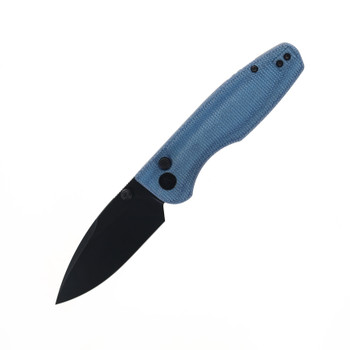 CMB Predator V3 Folding Knife Blue Micarta Handle 14C28N Plain Black Blade CMB-19E