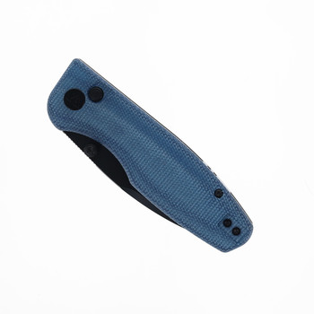 CMB Predator V3 Folding Knife Blue Micarta Handle 14C28N Plain Black Blade CMB-19E