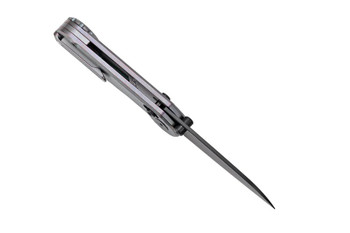 Hightron EdgePlay Folding Knife Green Titanium Handle M390 Shepsfoot Plain Black Blade HT01GRN