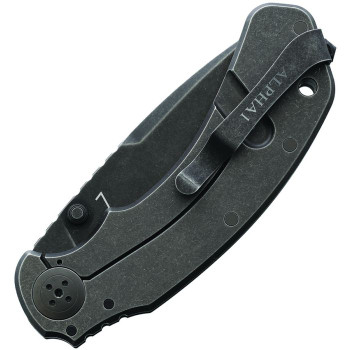 Bastinelli Creations Alpha 1 Folding Knife Black 3D G10 Handle Plain Edge Black Stonewash Finish BAS243