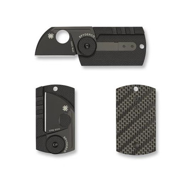 Spyderco DOGtag S30V Blade Folding Knife Carbon Fiber Serge Panchenko Design  C188CFBBKP