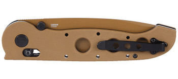 CRKT Folding Knife Tan Grivory Handle D2 Veff Serrations Tan Blade M16-14XD