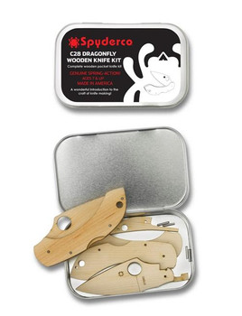 Spyderco Dragonfly Wooden Folding Knife Kit Gift Tin WDKIT