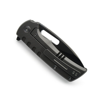 Miguron Arma XL Folding Knife Dark Grey Titanium Handle M390 Plain Edge MGR603XLBK